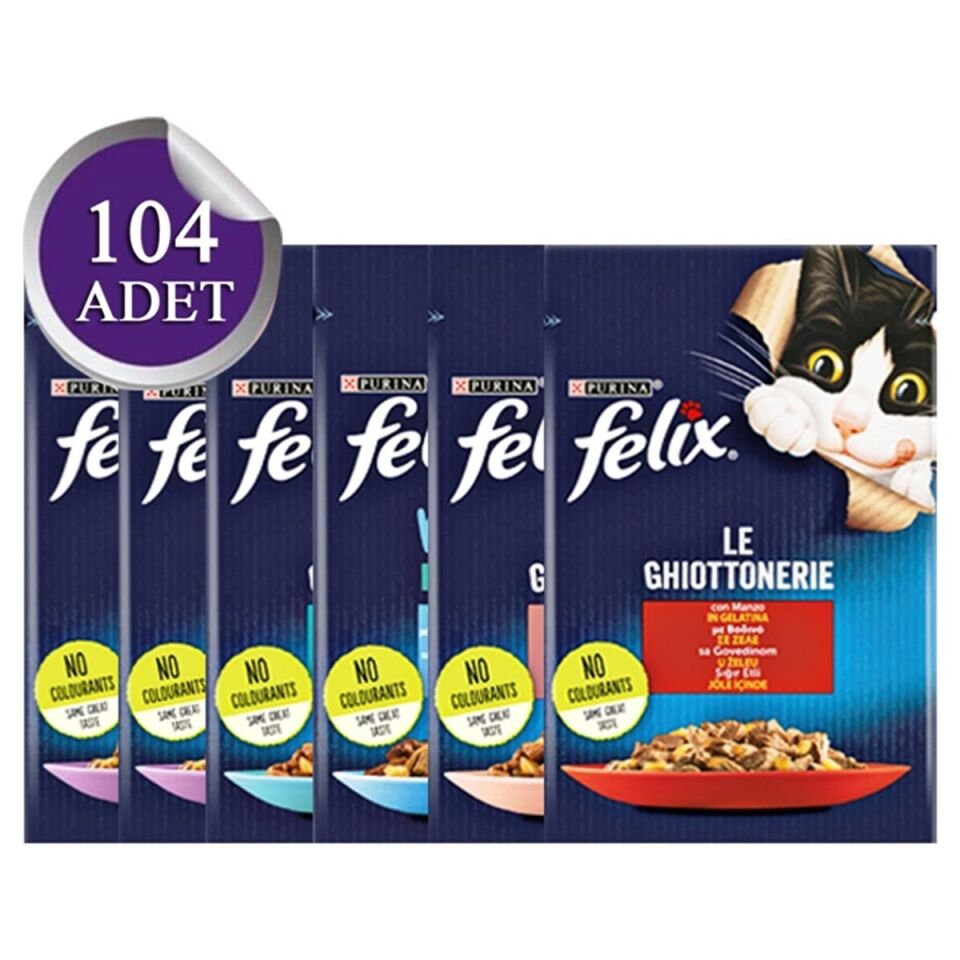 Felix Karışık Yaş Kedi Maması 85 gr x 104 Adet