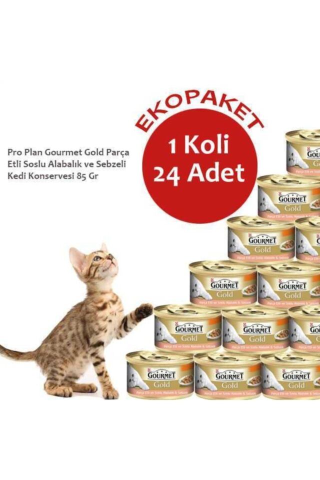 Gourmet Gold Soslu Alabalık Ve Sebzeli Kedi Konservesi 24 Adet