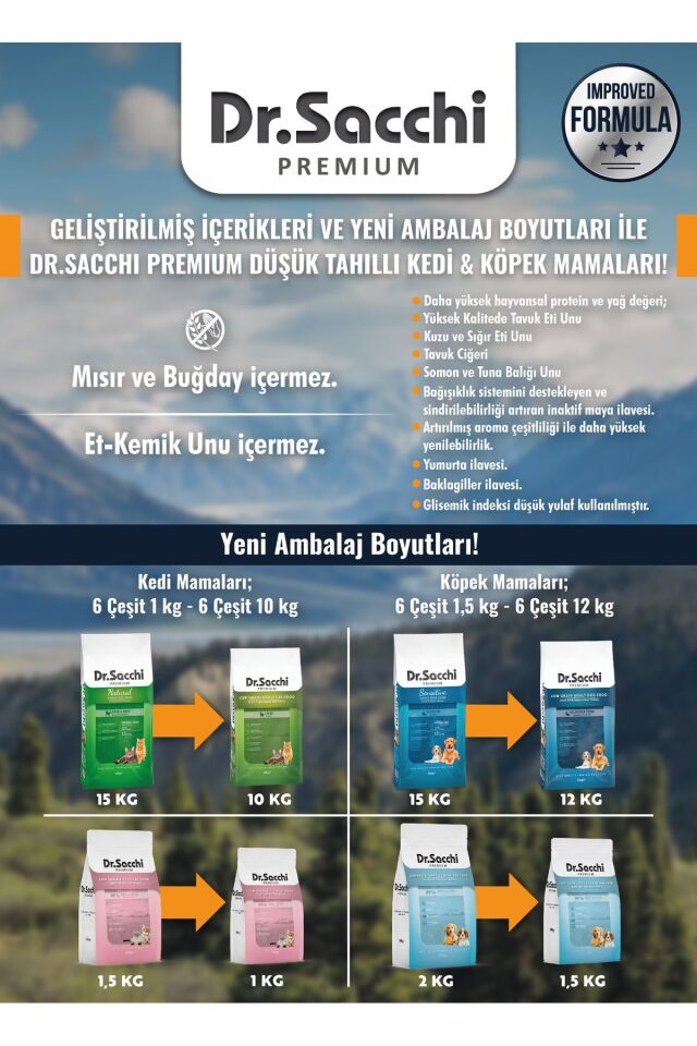 Premium Düşük Tahıllı Kuzu Etli Köpek Maması 1,5 Kg