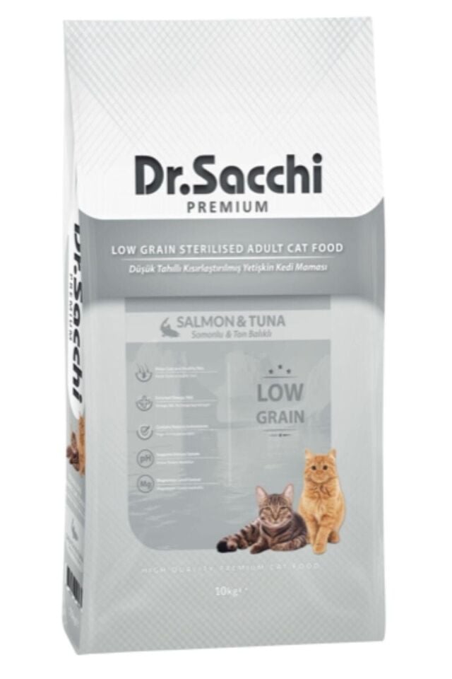 Dr Sacchi Premium Düşük Tahıllı Kısır Kedi Maması 10 Kg