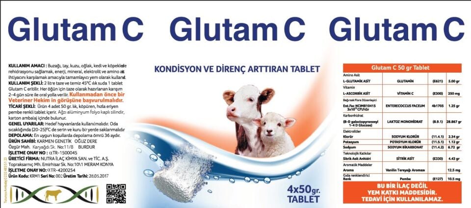 Glutam C kondisyon ve direnç arttıran tablet