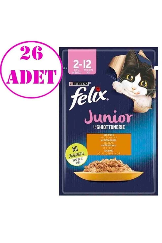 Felix Tavuklu Yaş Yavru Kedi Maması 85 gr 26 Ad