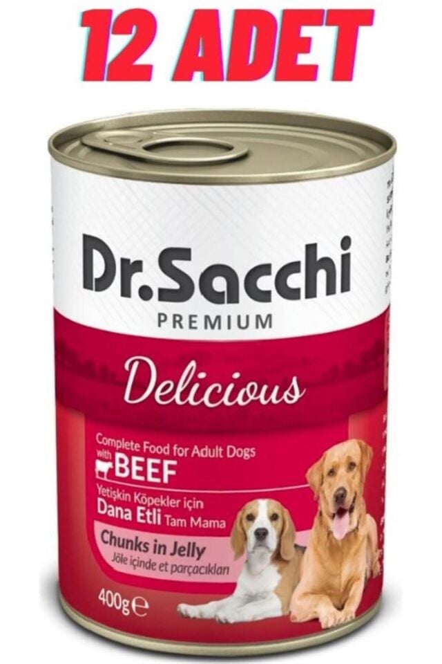 Dr.Sacchi Sığır Etli Köpek Konservesi 12x400 Gr - FarmaPets