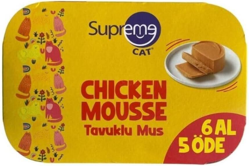 Supreme Cat Mousse Tavuklu Yetişkin Kedi Konservesi 85 Gr 6 Al 5 Öde