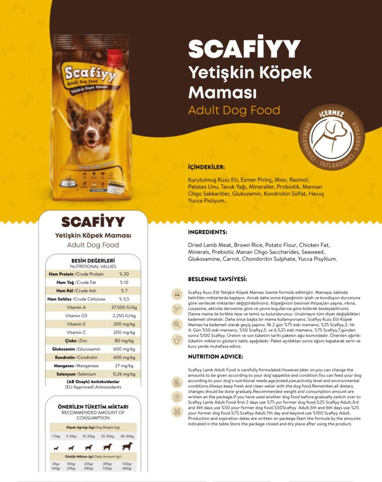 Kuzulu Pirinçli Yetişkin Köpek Maması 15 kg