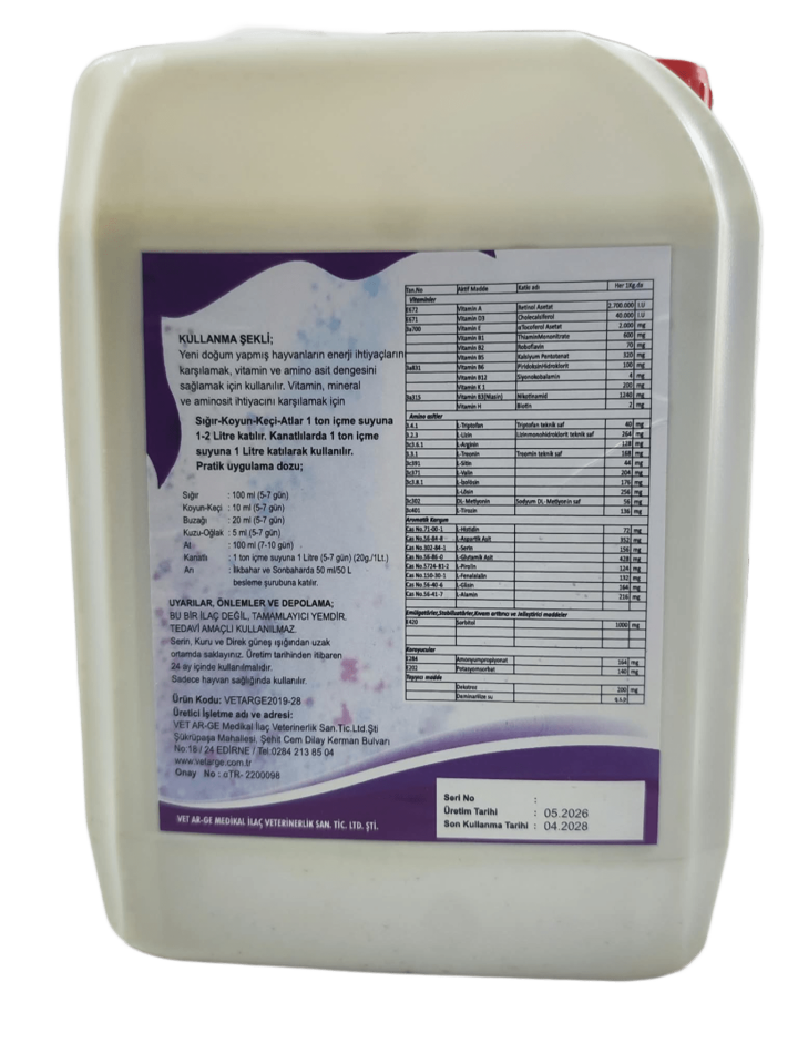 ASVETmino Mineral Aminoasit Kompleksi 5LT