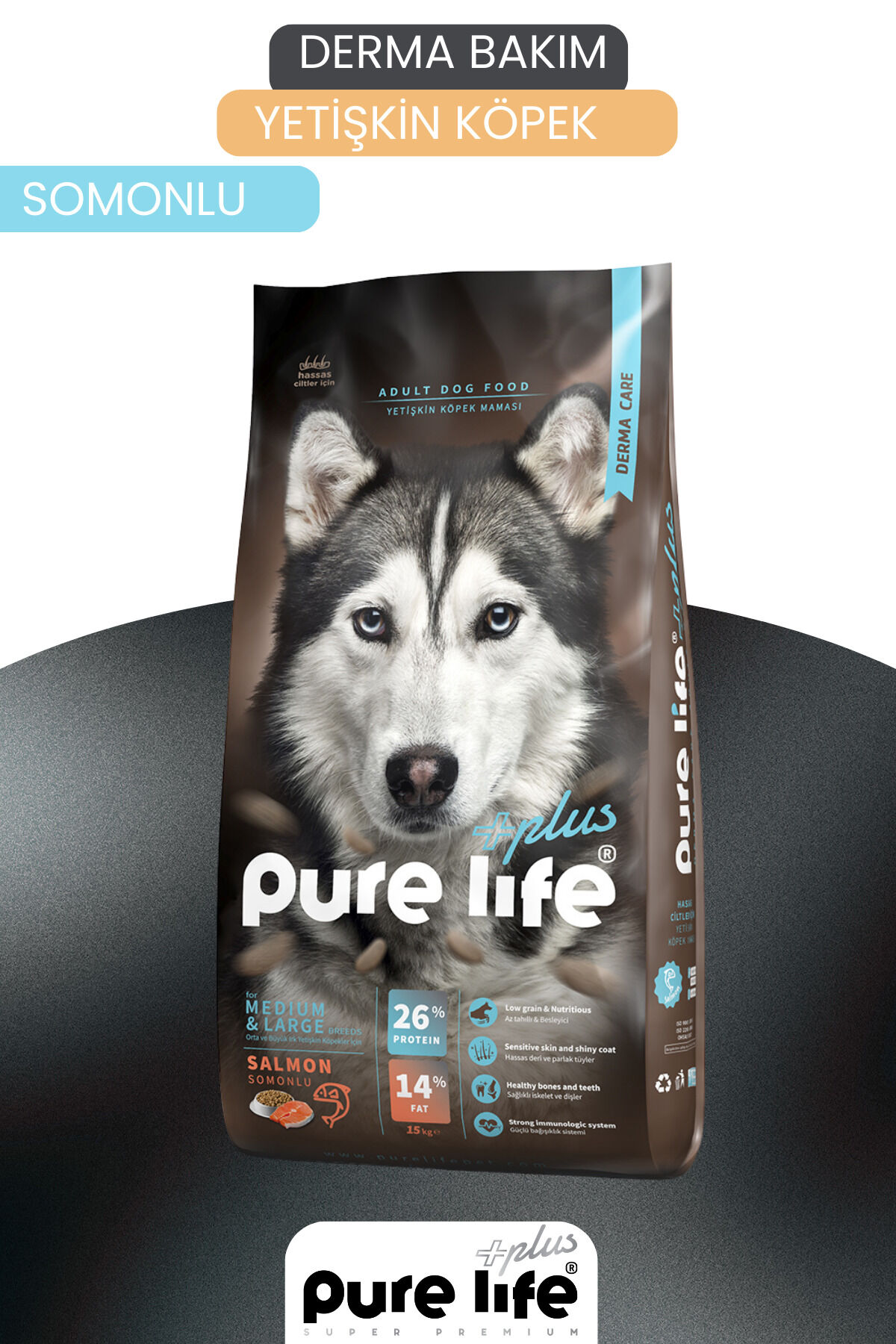 Pure Lıfe Plus Hassas Ciltler Için Somonlu Köpek Maması 15kg