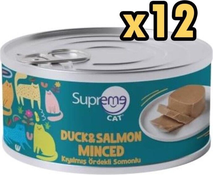 Cat Kıyılmış Ördekli ve Somonlu Yaş Kedi Maması 85 gr x 12 Adet