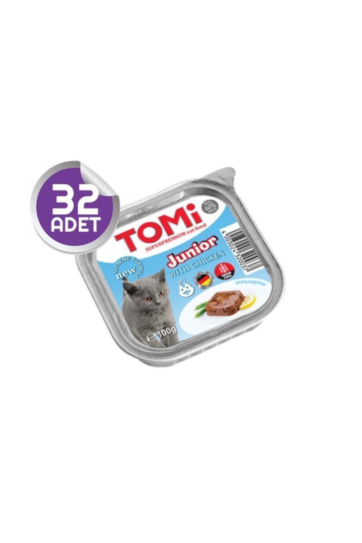 Tomi Junior Tavuklu Pate Yavru Kedi Yaş Maması 100 Gr 32 Adet