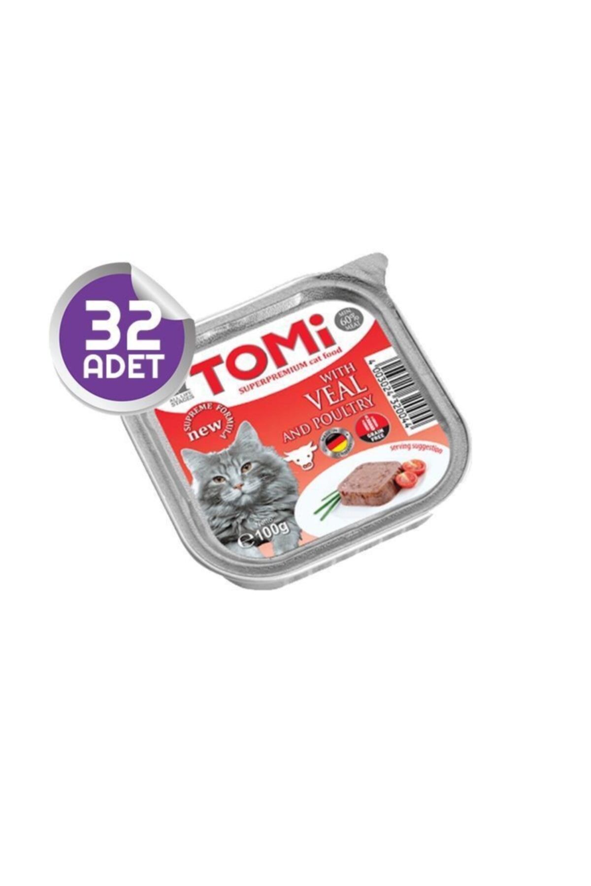 Tomi Sığır Etli Ve Kümes Hayvanlı Pate Kedi Yaş Maması 100gr X32