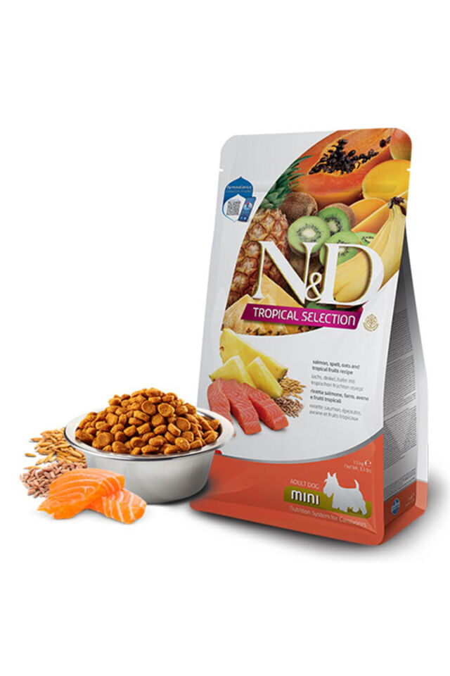 N&D Tropical Selection Somonlu ve Tropikal Meyveli Mini Irk Yetişkin Köpek Maması 5 Kg