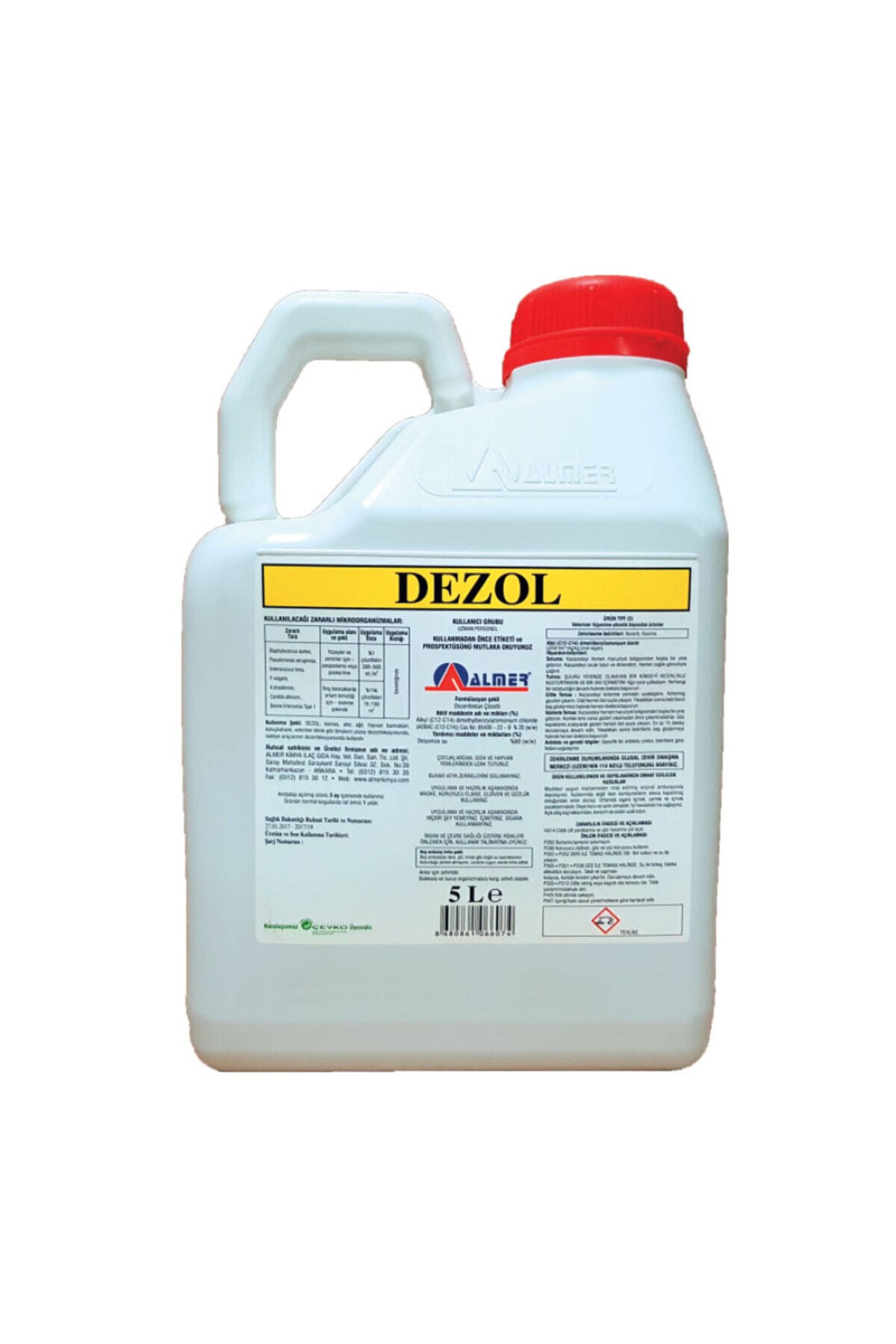 Dezol %20 5 litrelik temizlik ve bakım ürünü, güçlü ve verimli kullanım sağlar