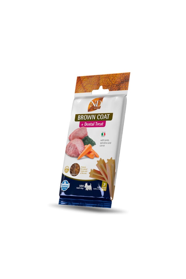 N&D TREAT ND BROWN DOG LAMB CARROT SPIRUL AD MINI BROWN COAT DİŞ SAĞLIĞI KUZU ETİ SPİRULİNA VE HAVUÇ