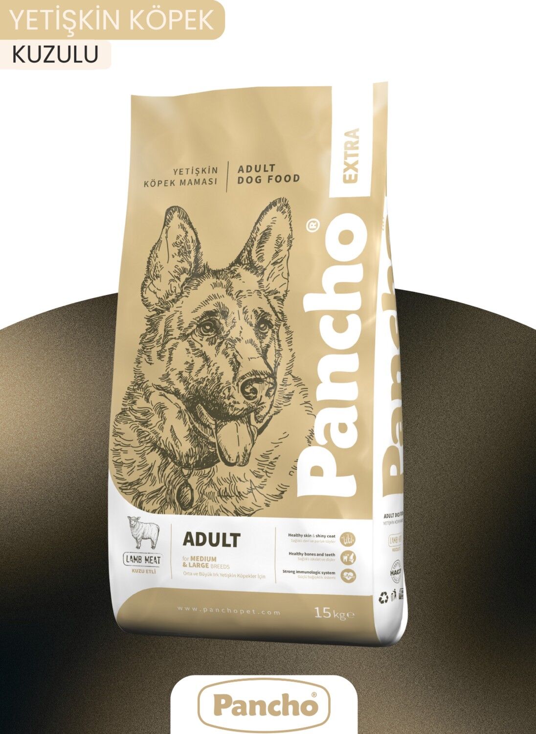 Pancho Extra Kuzulu Etli Yetişkin Köpek Maması 15KG
