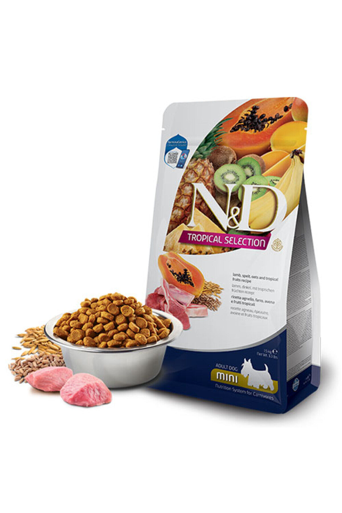 N&D Tropical Selection Kuzu Etli ve Tropikal Meyveli Mini Irk Yetişkin Köpek Maması 5 Kg