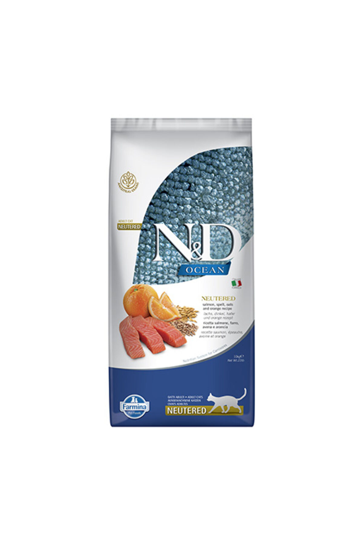 N&D Düşük Tahıllı Somonlu Kısırlaştırılmış Kedi Maması 10 Kg