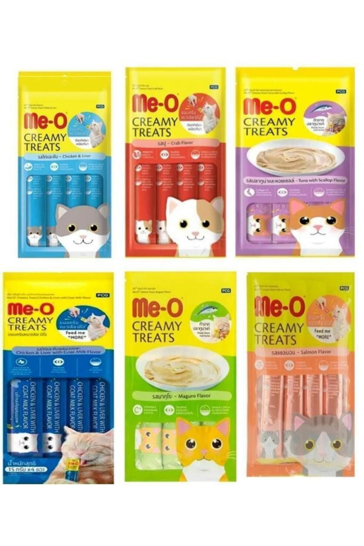 Meo Creamy Treats Sıvı Kedi Ödül Maması 6lı Set Karma 6adet 4x15gr Toplam 360gr