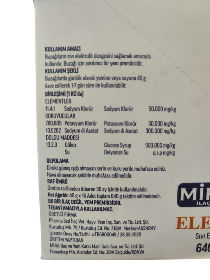 Miray Electrolac 16x40g Sıvı Elektrolit Denge Düzenleyici