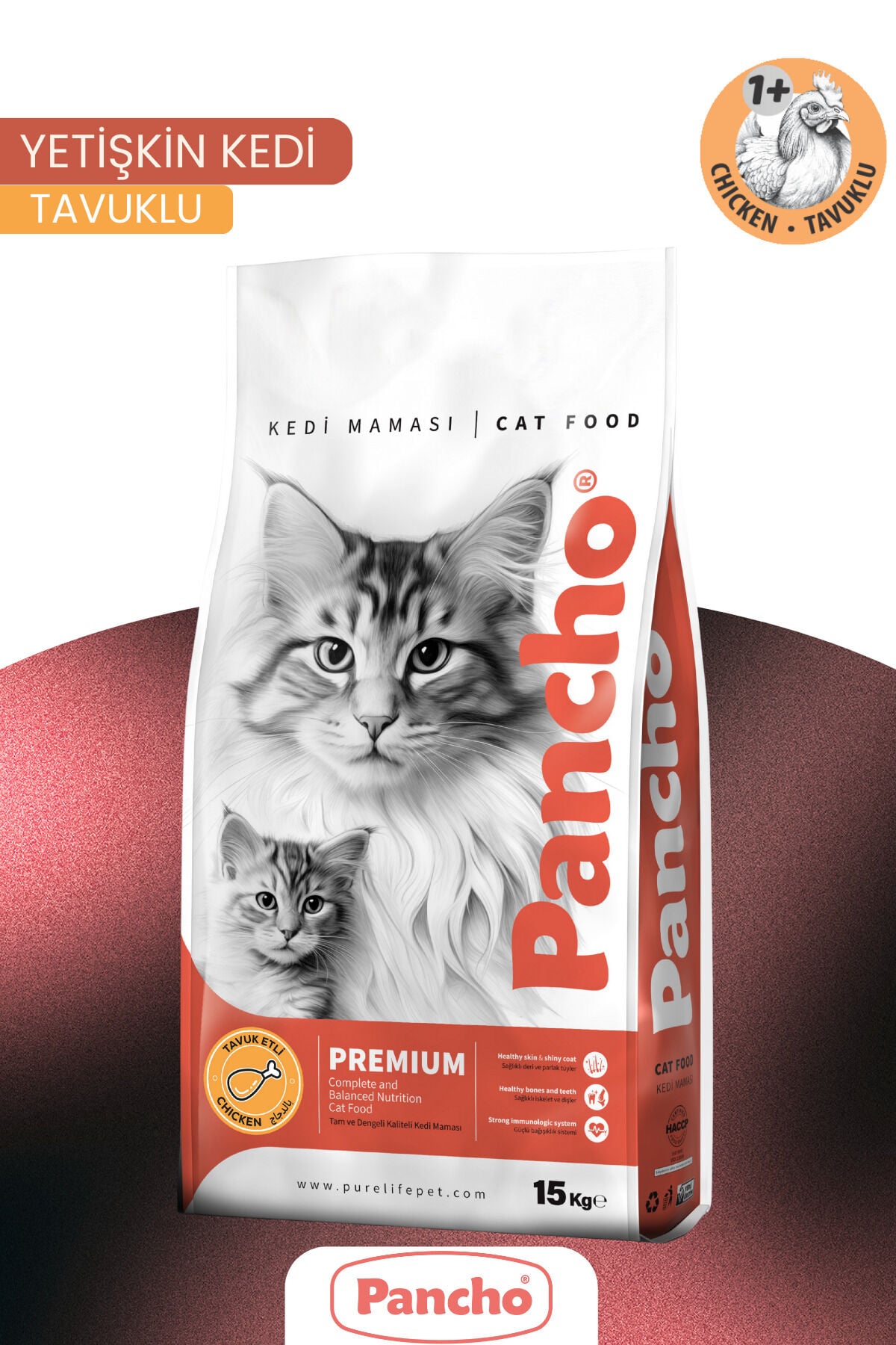 PANCHO TAVUK ETLİ YETİŞKİN KEDİ MAMASI 15KG