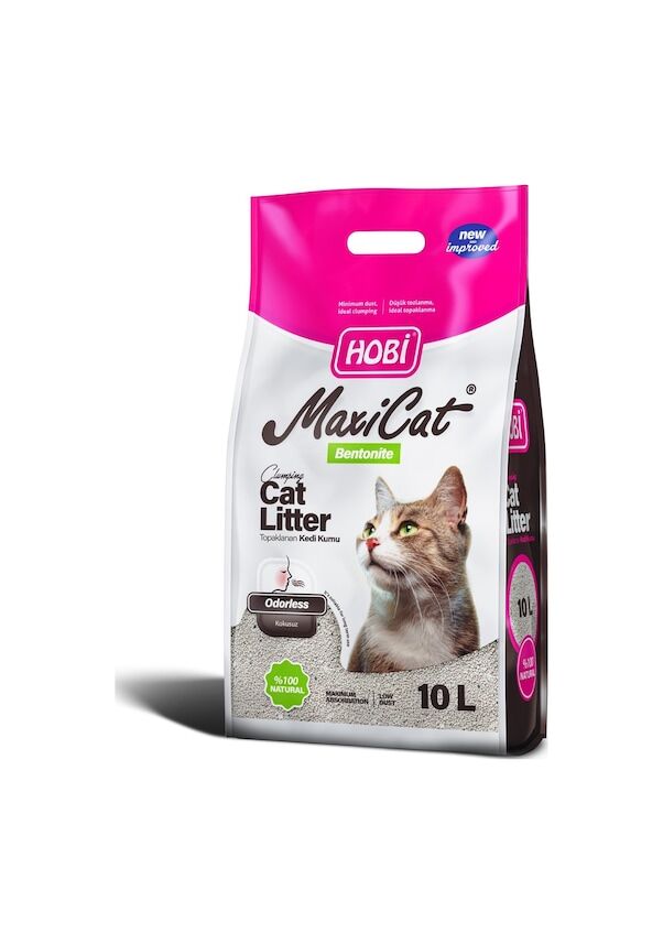 Hobi Maxicat Kokusuz Topaklaşan Bentonit Kedi Kumu 10 L