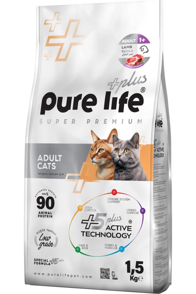 PureLife Pure Life Plus Kuzu Etli Yetişkin Kedi Maması 1.5 Kg