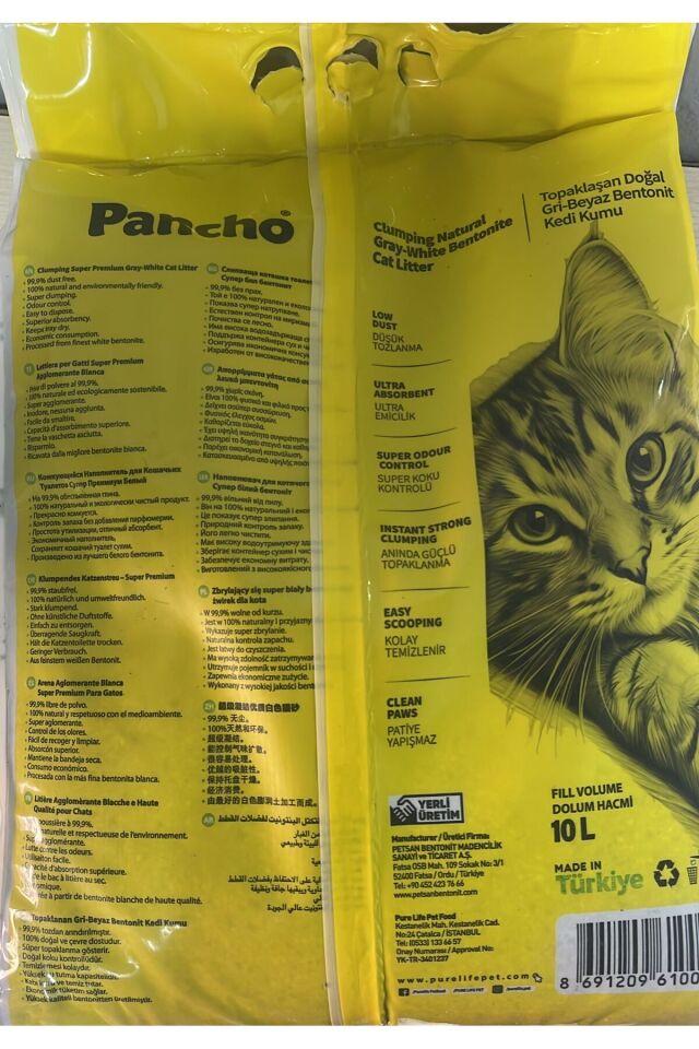 PANCHO AKTİF KARBON KEDİ KUMU 10 LT