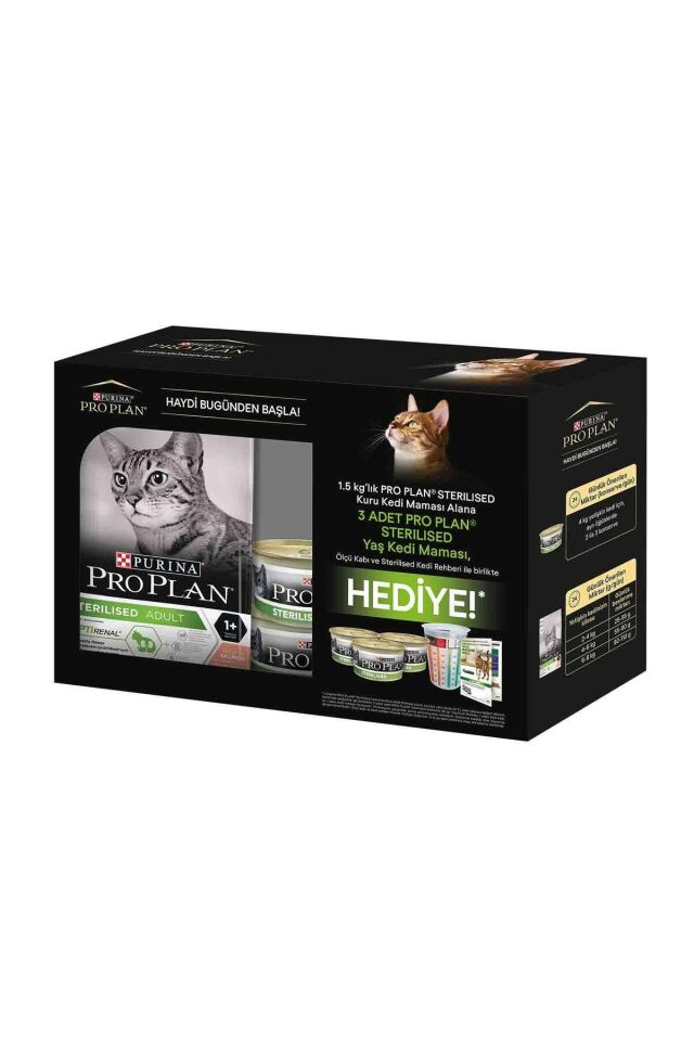 Sterilised Somonlu Kısırlaştırılmış Kedi Maması 1.5 Kg (3X85gr Pouch) Hediyeli!
