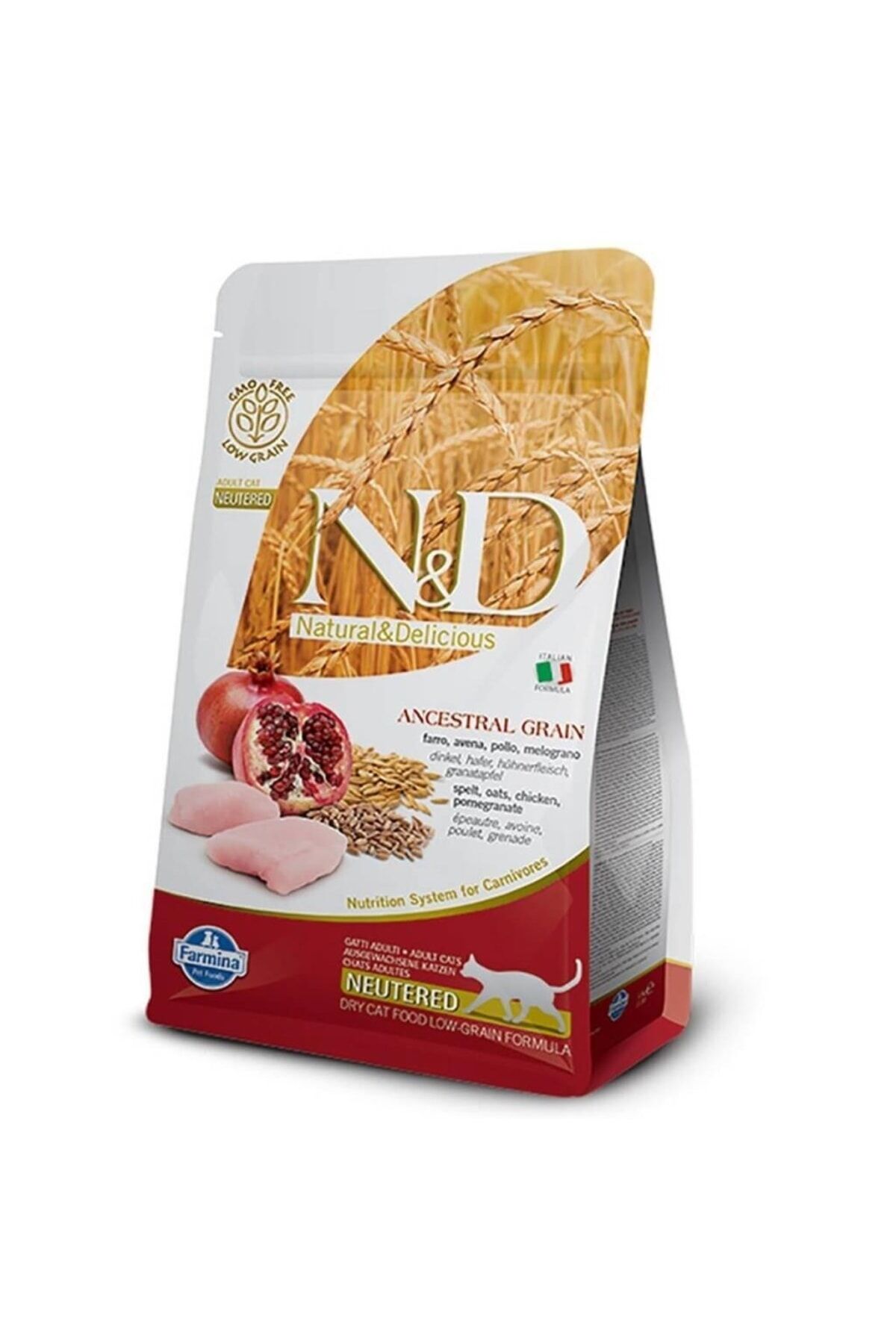 N&D Ancestral Grain Tavuk Kısırlaştırılmış Yetişkin Kedi Maması, 1.5 Kg