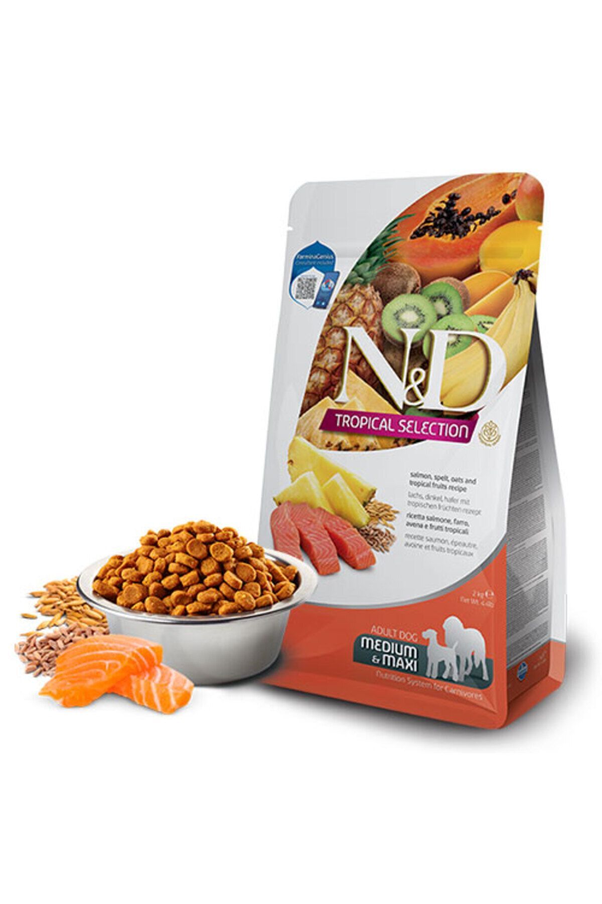 N&D Tropical Selection Somonlu ve Tropikal Meyveli Orta ve Büyük Irk Yetişkin Köpek Maması 10 Kg