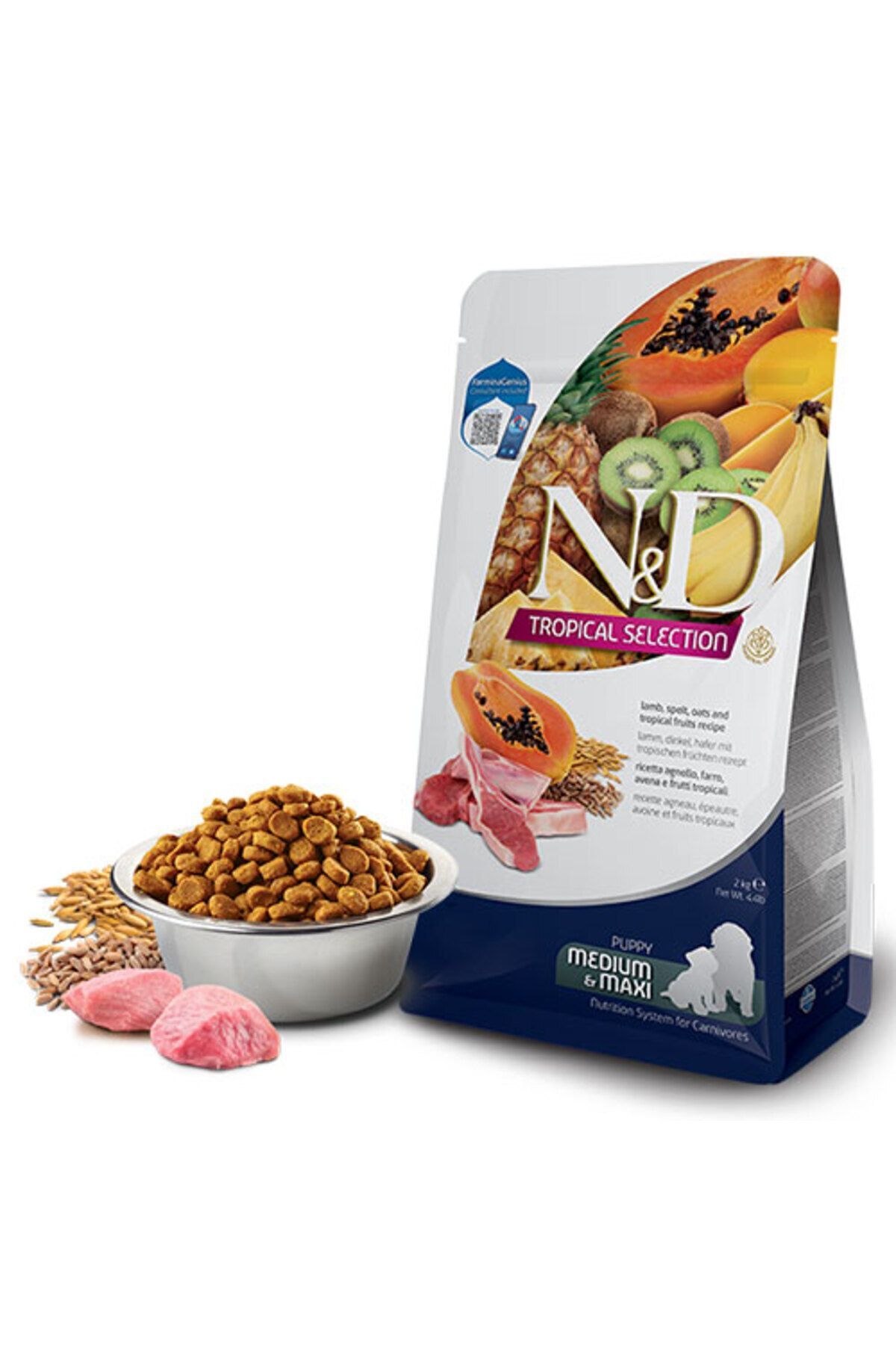 N&D Tropical Selection Kuzu Etli ve Tropikal Meyveli Orta ve Büyük Irk Yavru Köpek Maması 10 Kg