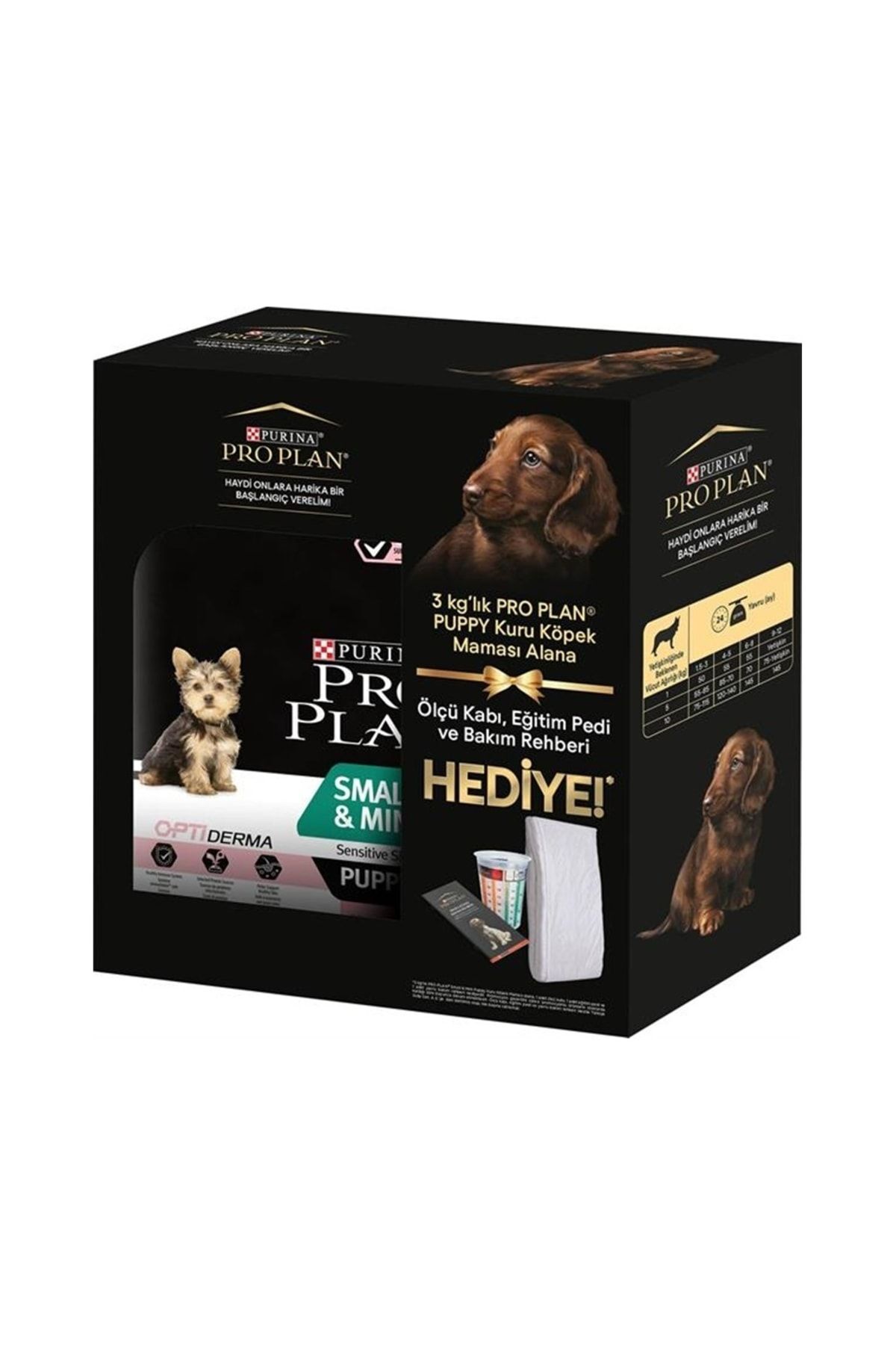 Pro Plan small Yavru Köpek Başlangıç Seti (mama 3 Kg, Ölçü Kabı, Eğitim Pedi Ve Bakım Rehberi)