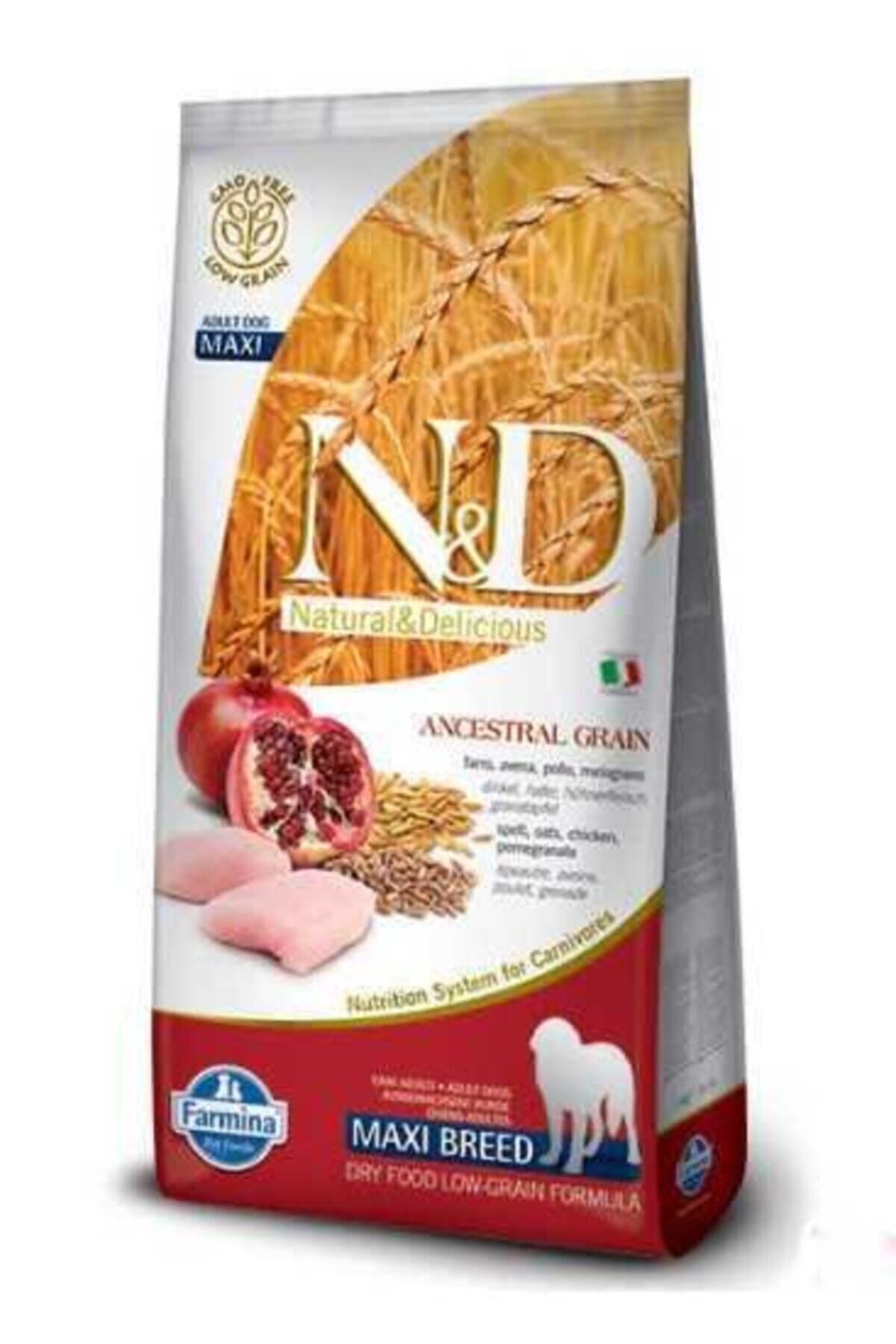 N&D Düşük Tahıllı Tavuklu Narlı Medıum Maxı Yetişkin Köpek Maması 12+3 Kg