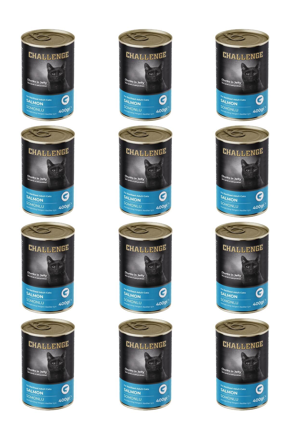 Challenge Somonlu Kısırlaştırılmış Yetişkin Kedi Konservesi 400 gr x 12 Adet