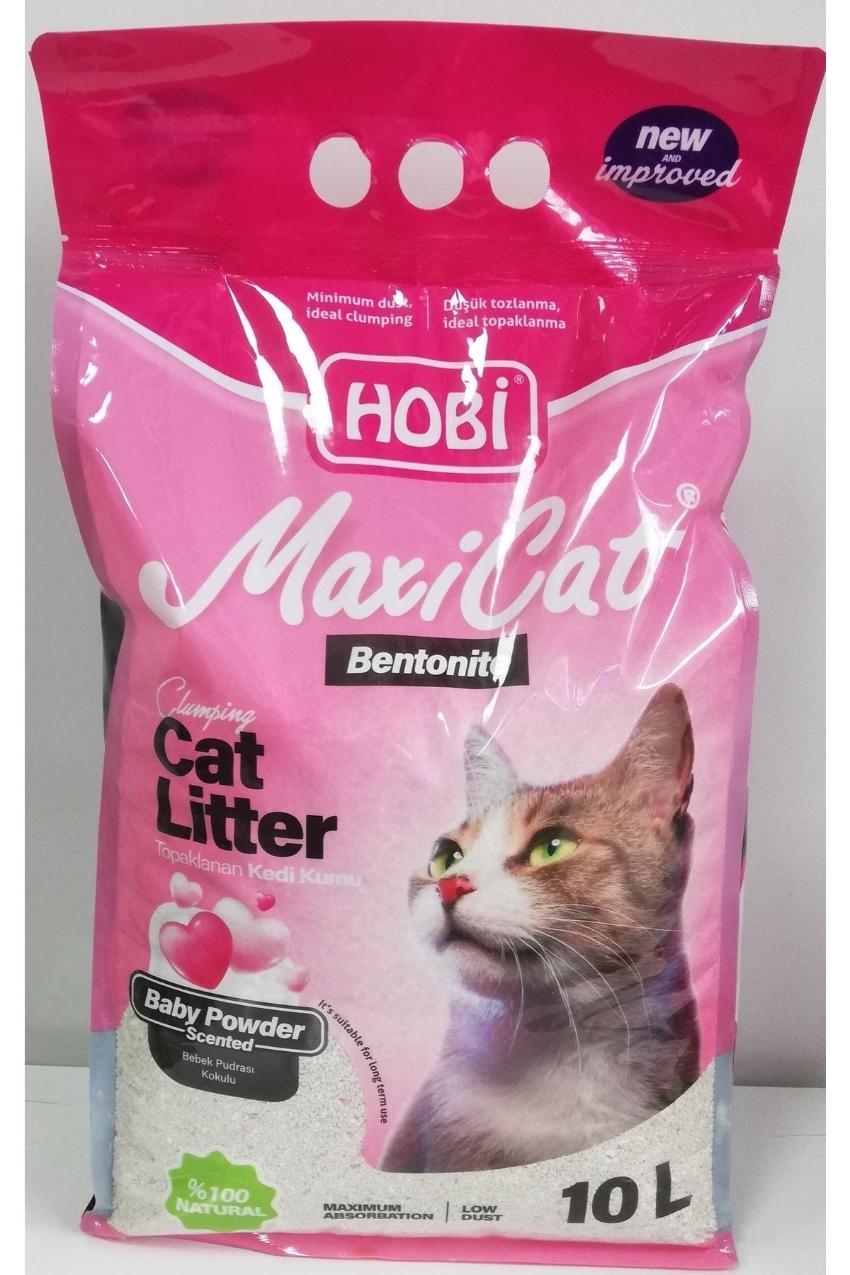 HOBİ Maxicat Bebek Pudralı Kedi Kumu 10 Lt