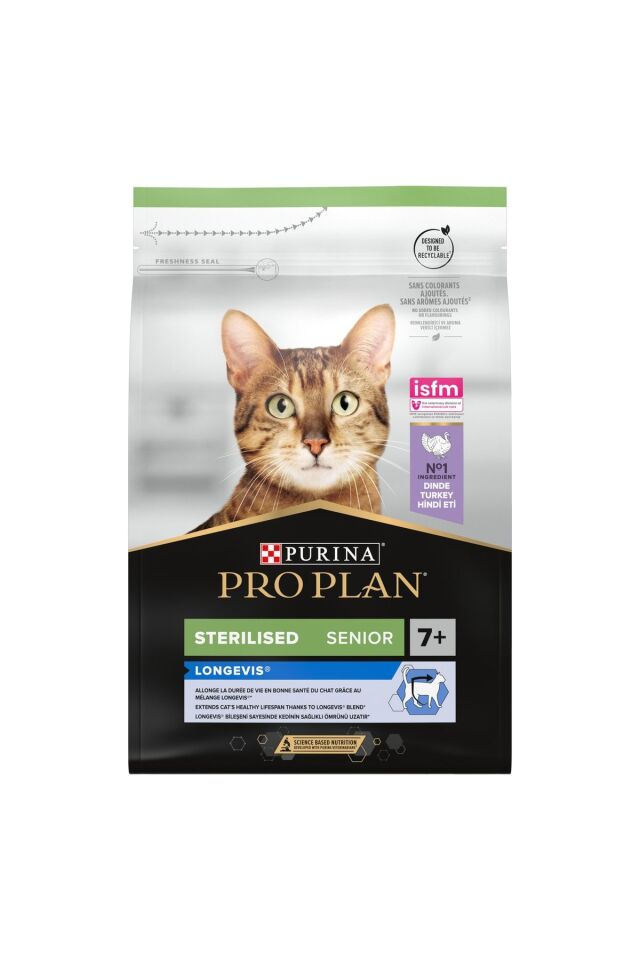 Pro Plan Sterilised Hindili 7+ Yasli Kedi Maması 3 Kg