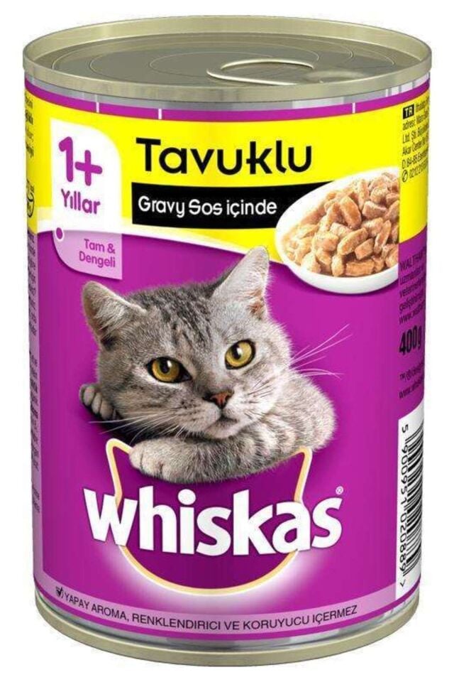 Whiskas Tavuklu Yetişkin Konserve Kedi Maması 400 Gr X 12 ADET