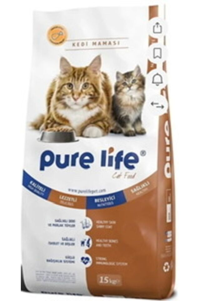 PURE LİFE Tavuk Etli Yetişkin Kedi Maması 15 Kg
