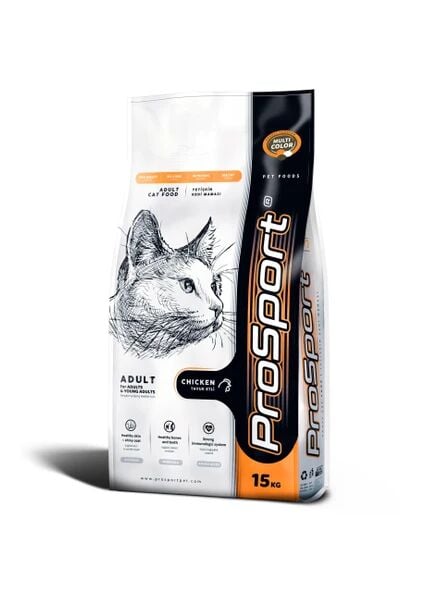 PROSPORT RENKLİ TANELİ YETİŞKİN KEDİ MAMASI 15 KG