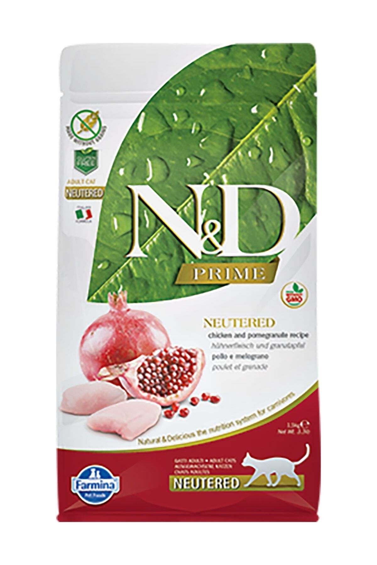 N&D Prime Tahılsız Tavuk & Nar Kısırlaştırılmış Yetişkin Kedi Maması, 1.5 Kg