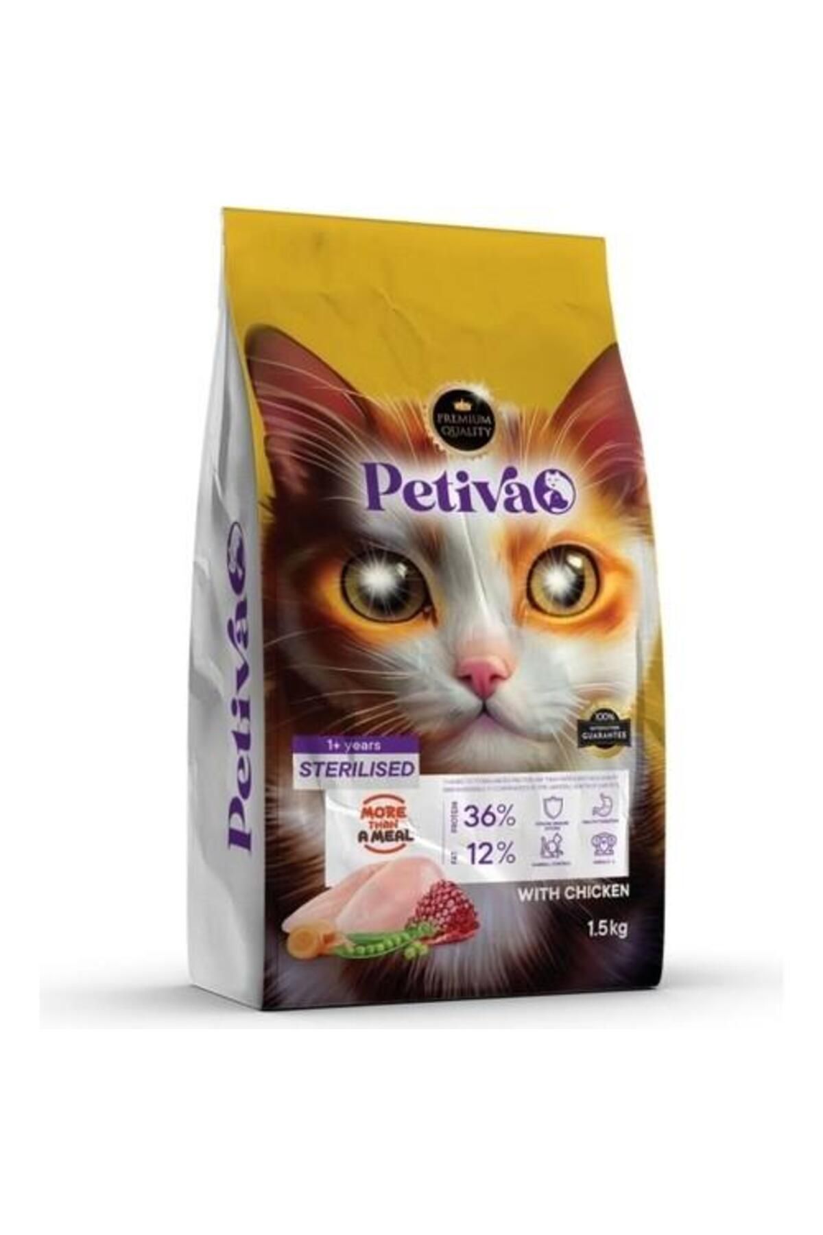 petiva Tavuklu Kısırlaştırılmış Yetişkin Kedi Maması 1,5 Kg