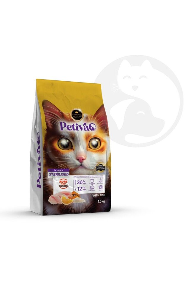 petiva Balıklı Kısırlaştırılmış Kedi Maması 1,5 Kg