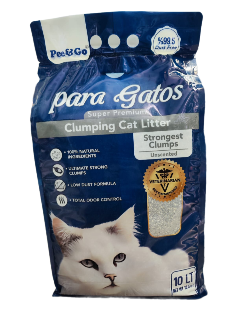Pee&Go Clumping Cat Litter Strongest Clumps Unscented (Aktif-Karbonlu)