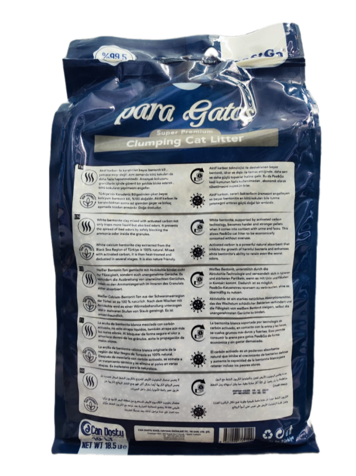 Pee&Go Clumping Cat Litter Strongest Clumps Unscented (Aktif-Karbonlu)