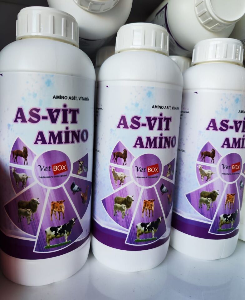 Asvit Amino 1lt Zengin İçerikli Hayvan Destek Minerali (Amino asit,Vitamin)-(Ufakbaş-Büyükbaş-kuş grubu)