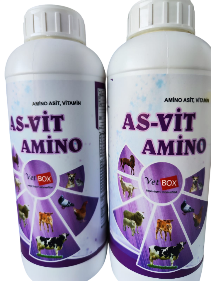 Asvit Amino 1lt Zengin İçerikli Hayvan Destek Minerali (Amino asit,Vitamin)-(Ufakbaş-Büyükbaş-kuş grubu)
