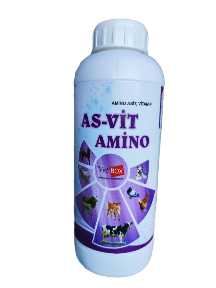 Asvit Amino 1lt Zengin İçerikli Hayvan Destek Minerali (Amino asit,Vitamin)-(Ufakbaş-Büyükbaş-kuş grubu)