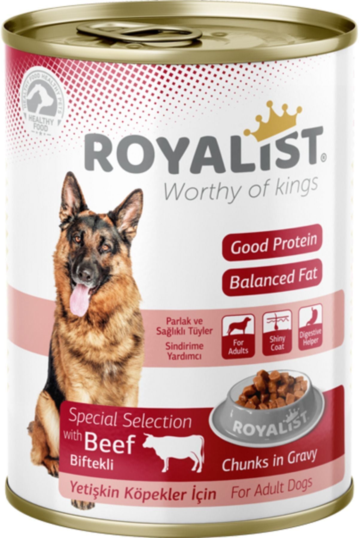 Yetişkin Köpekler İçin Biftek Parça Etli Konserve 12x400 G