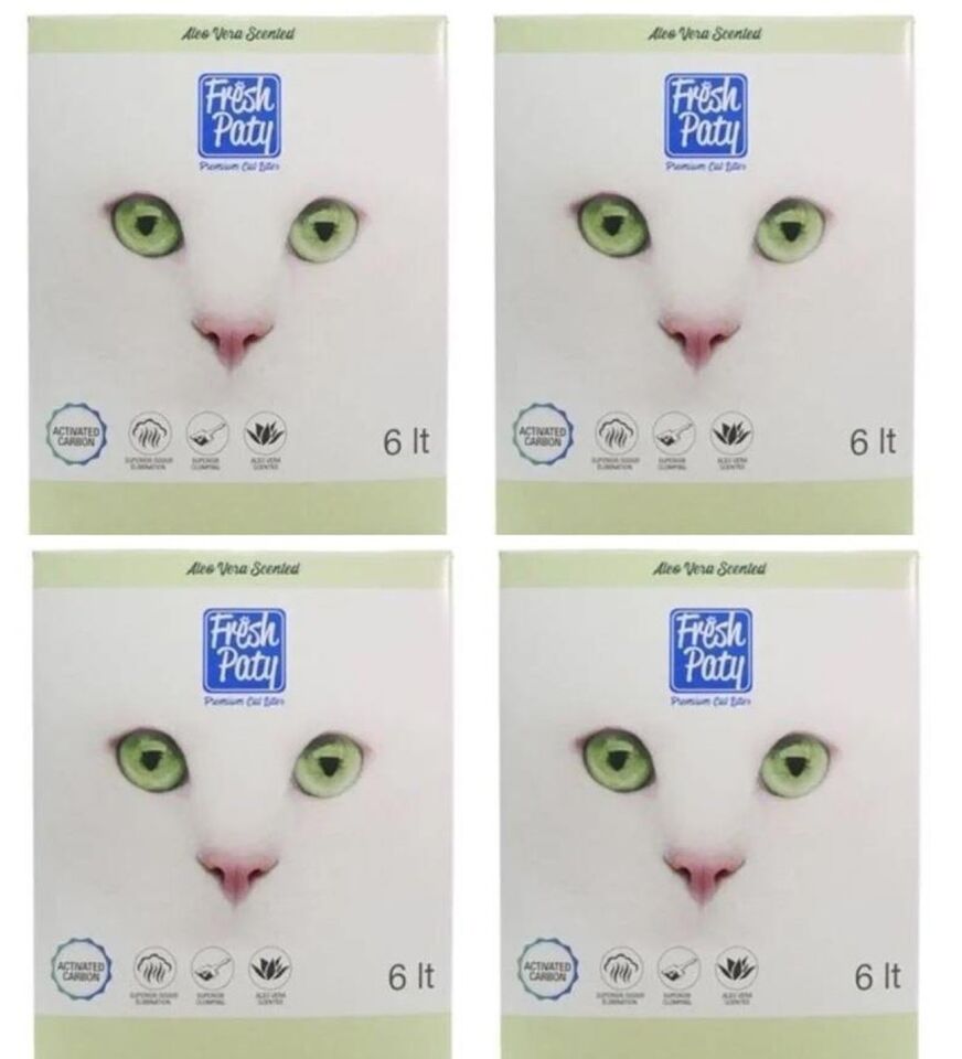 Fresh Paty Aloe Vera Kokulu Aktif Karbon Topaklaşan Bentonit Kedi Kumu 4 x 6 L