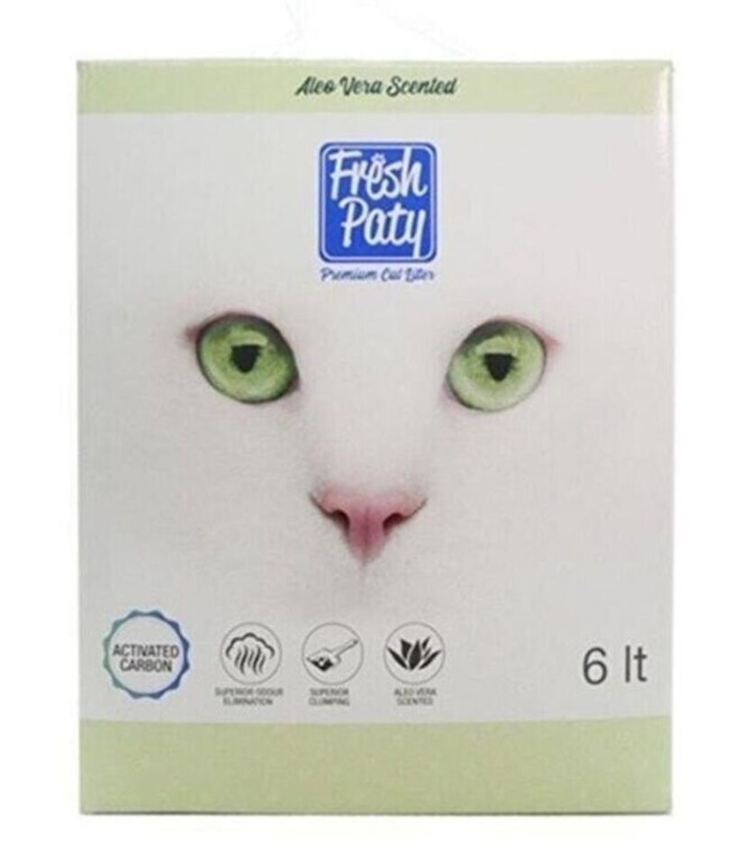Fresh Paty Aloe Vera Kokulu Aktif Karbon Topaklaşan Bentonit Kedi Kumu 4 x 6 L