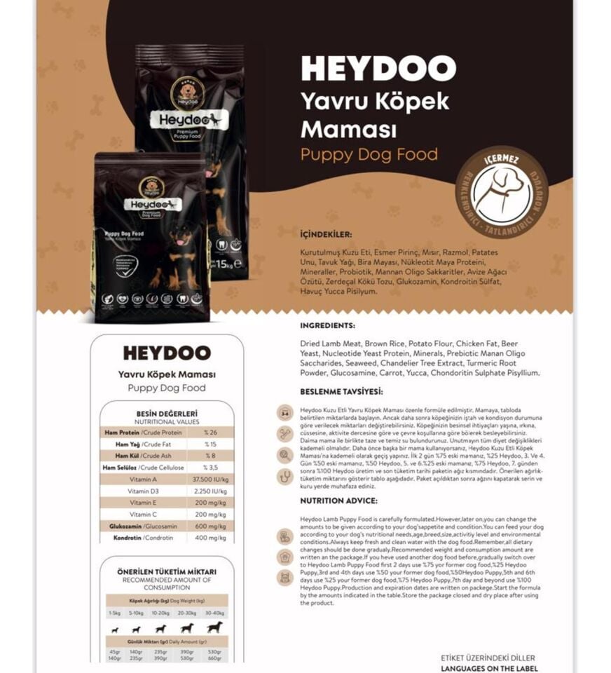 Heydoo Yavru Köpek Maması 15 kg